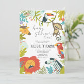 Jungle Wildlife Baby Shower Kaart (Staand voorkant)