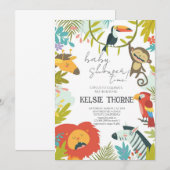 Jungle Wildlife Baby Shower Kaart (Voorkant / Achterkant)