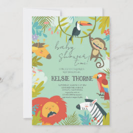 Jungle Wildlife Baby Shower Kaart