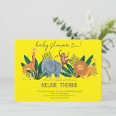 Jungle Wildlife Baby Shower Kaart (Staand voorkant)