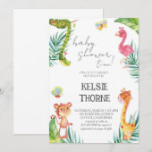 Jungle Wildlife Baby Shower Kaart (Voorkant / Achterkant)