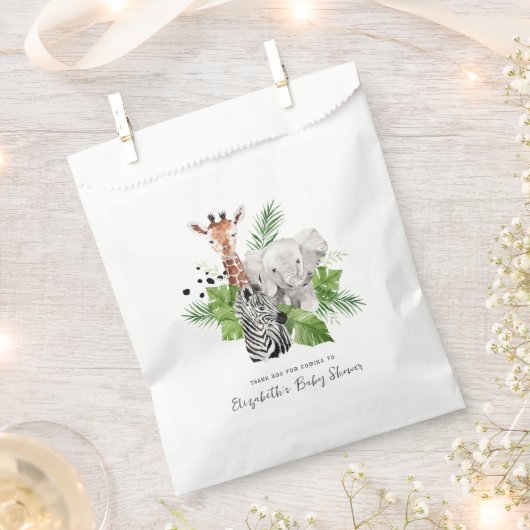 Jungle Zoo Dieren | Baby Shower Bedankzakje (Geknipt)