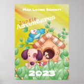 Jungleavonturen met naam kinderkamerposter poster (Voorkant)