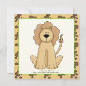 Junglebeige, bruin safari kinderen verjaardagsfees kaart (Achterkant)