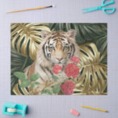 Jungleblad Waterverf Rode Roos Tijger Tissuepapier (Craft)