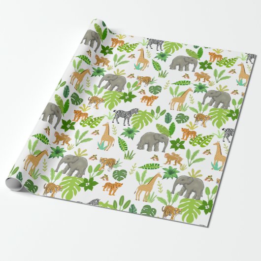 Jungledieren Cadeaupapier (Uitgerold)