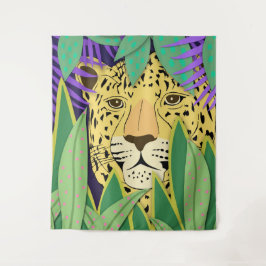 Junglekat Groot Wandkleed