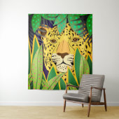 Junglekat Nr. 5 Groot Wandkleed (In situ)