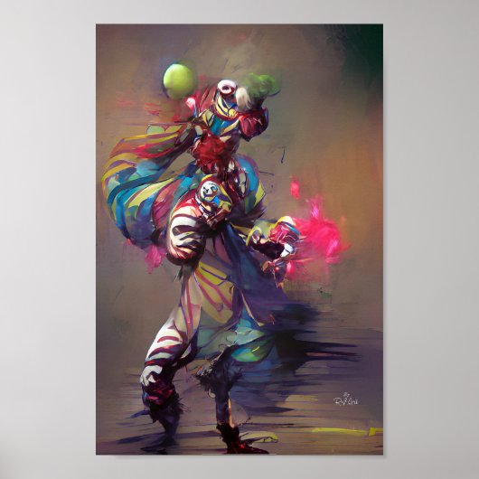 JUNGLER CLOWN fantasy art illustration poster (Voorkant)