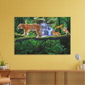 JUNGLETIJGER EN HAAR WELPEN CANVAS AFDRUK (Insitu (Woonkamer))