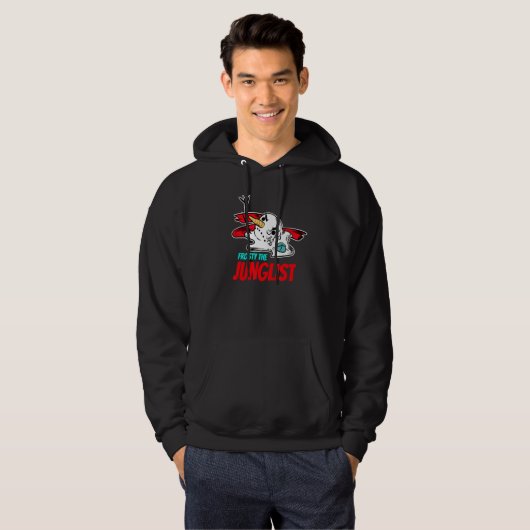 Junglist Kerstmis Rave Snowman Drum en Bass Dnb Hoodie (Voorkant volledig)