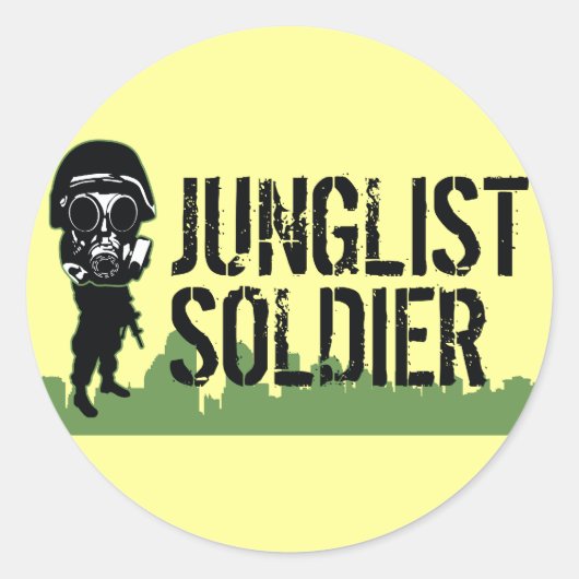 Junglist Soldier Ronde Sticker (Voorkant)