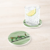 Jungun vangt een Quibbib Zandsteen Onderzetter (Zijkant)