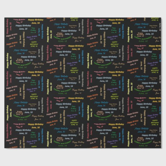 Juni, 16-jarige cadeaupapier (Vlak)