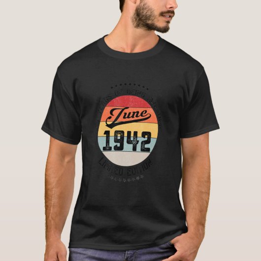 Juni 1942 80e verjaardag 80 jaar Geweldige T-shirt (Voorkant)