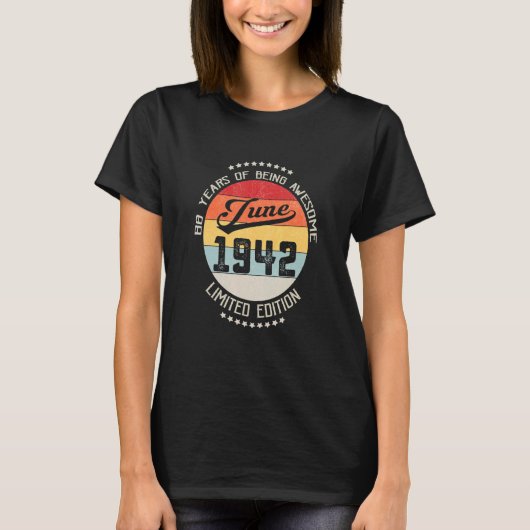 Juni 1942 80e verjaardag 80 jaar Geweldige T-shirt (Voorkant)