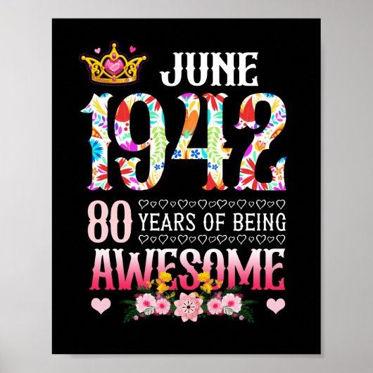 Juni 1942 80ste verjaardag 80 jaar Geweldige Flora Poster (Voorkant)