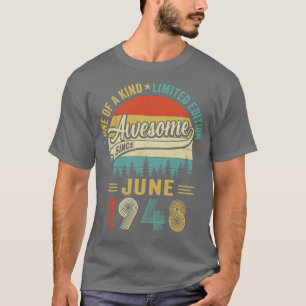 Juni 1948  75 jaar oude Retro 75e verjaardag T-shirt