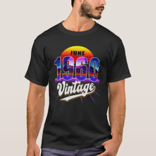 Juni 1960 Retro 61ste Verjaardag Vaporwave 60's St T-shirt