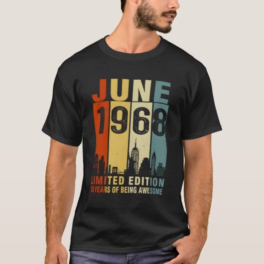 Juni 1968 55 jaar Geweldige T-shirt (Voorkant)