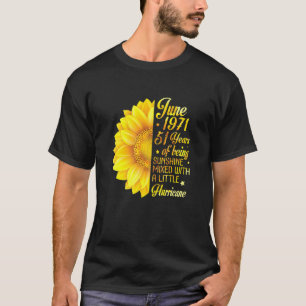 Juni 1971 Zonnebloem 51 jaar zonneschijn gemengd T-shirt