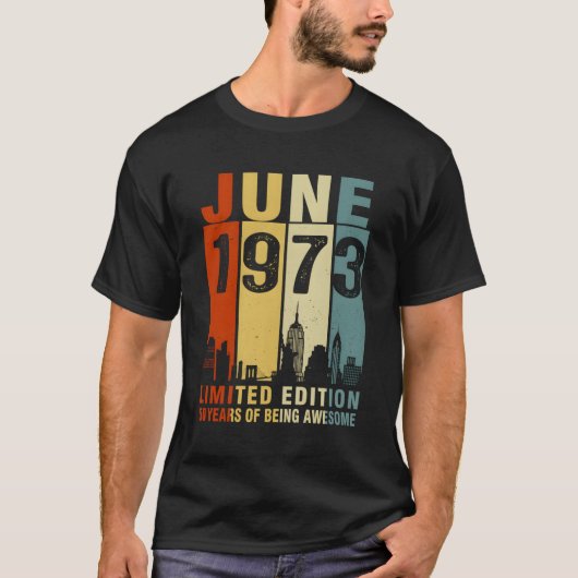 Juni 1973 50 jaar Geweldige T-shirt (Voorkant)