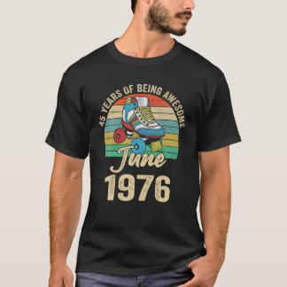 Juni 1976 45 jaar oud 45-jarige dagenkleding t-shirt