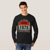 Juni 1978 Verjaardag 44 jaar Geweldige T-shirt (Voorkant volledig)