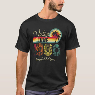 juni 1980 42e verjaardag 42 t-shirt