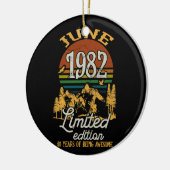 Juni 1982 Zondag 40 jaar oud 40e verjaardag Keramisch Ornament (Links)