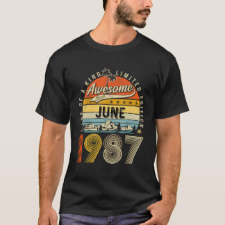 Juni 1987 36e verjaardag 36 jaar oud t-shirt