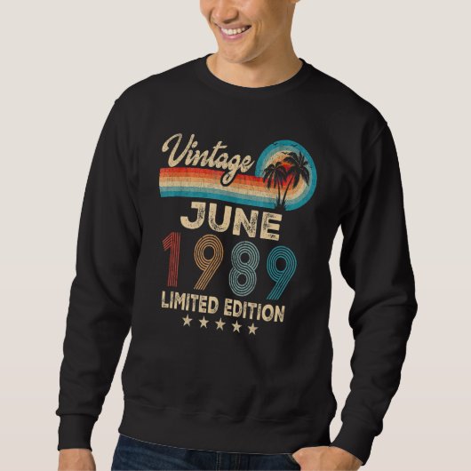 Juni 1989 33e verjaardag Vintage Trui (Voorkant)
