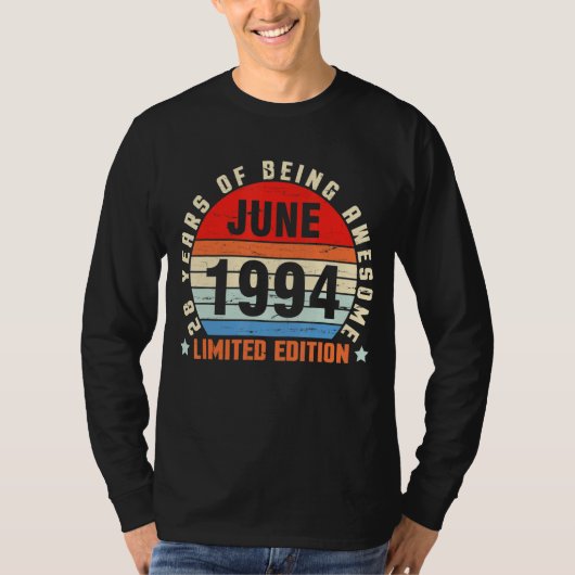 Juni 1994, 28 jaar Geweldige T-shirt (Voorkant)