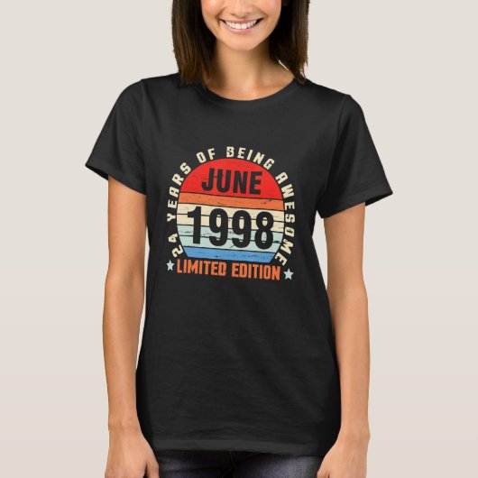 Juni 1998, 24 jaar Geweldige T-shirt (Voorkant)