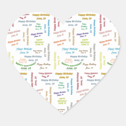 Juni, 19 Birthday Sticker (Voorkant)