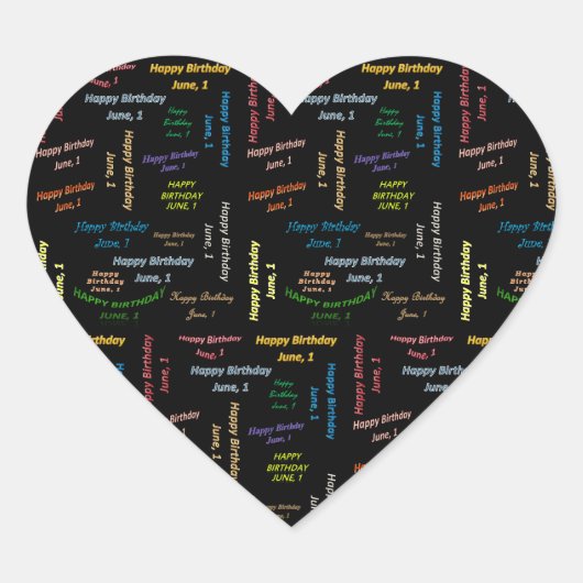 Juni, 1 verjaardag Sticker (Voorkant)