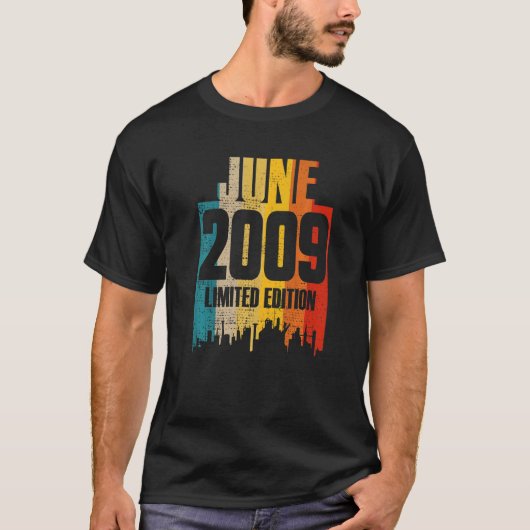 Juni 2009 13 jaar oude verjaardag t-shirt (Voorkant)