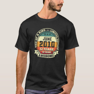 Juni 2010 12e verjaardag 12 jaar Geweldige T-shirt