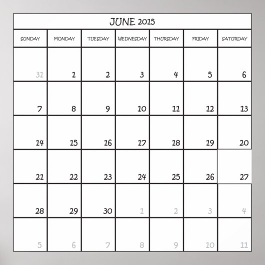 JUNI 2015 PLANNER CALENDAR POSTER (Voorkant)