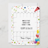 Juni 2022 Kalender Gelukkige Verjaardag Uitnodigin Kaart (Achterkant)