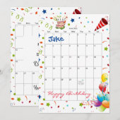 Juni 2022 Kalender Gelukkige Verjaardag Uitnodigin Kaart (Voorkant / Achterkant)