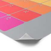 Juni 2023 planner kalender kleur dagen poster (Hoek)