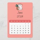 Juni 2024 Stand Alone Kat en Plant Kalender Menu (Voorkant)