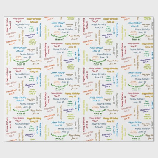 Juni, 25-jarige cadeaupapier (Vlak)