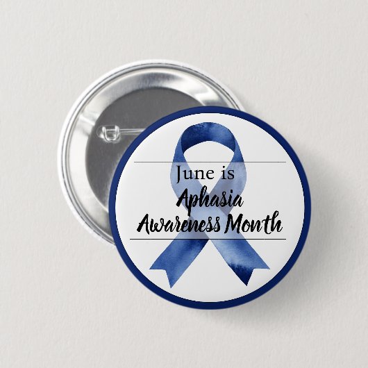 Juni Aphasiemonth Ronde Button 5,7 Cm (Voorkant /achterkant)