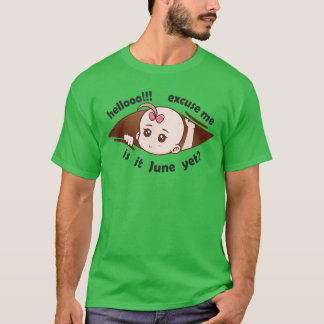 Juni baby meisje zwangerschap aankondiging M T-shirt