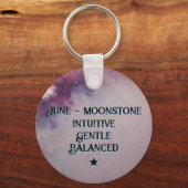 Juni Birthstone Sleutelhanger - Moonstone Moth Des (Achterkant)