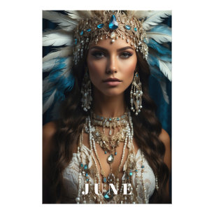 *~ JUNI Boho Vrouw Verjaardag PARELS AP53 Foto Afdruk