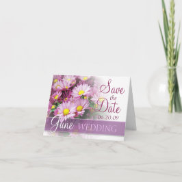 Juni bruiloft - Lavendel madeliefjes Aankondiging