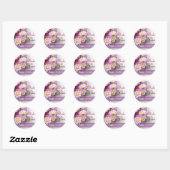 Juni bruiloft - Lavendel madeliefjes Ronde Sticker (Vel)